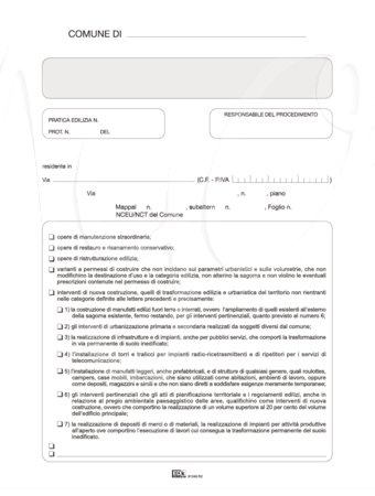 D.I.A. - DENUNCIA INIZIO ATTIVITÀ EDILIZIA - LOMBARDIA - CF. DA 25