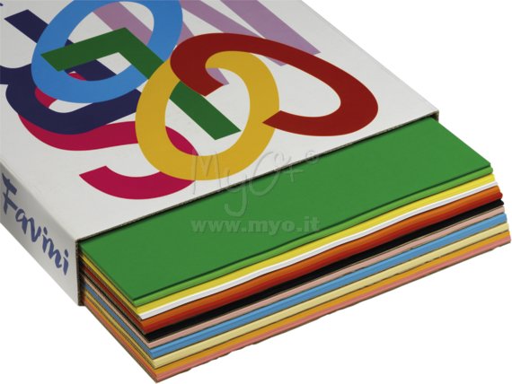 Cartoncini Colorissimi Bristol, Fogli in Cartoncino, 50 x 70 Cm., 200 Gr, 12 Colori, Favini
