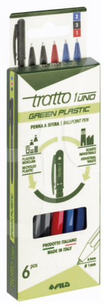 Penna Tratto 1 Green, Twist, a Sfera, Punta Media, Tratto 0,5 mm, Vari Confezionamenti