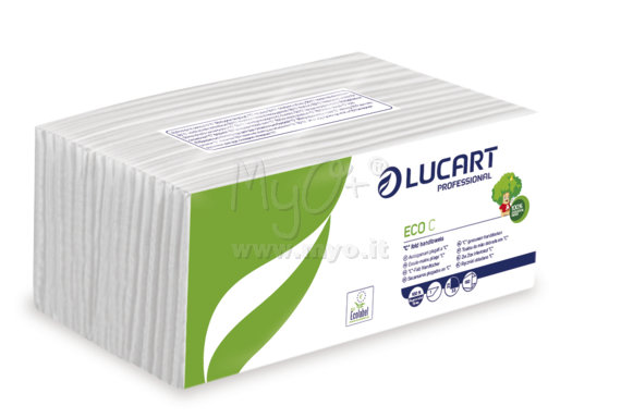 Asciugamani Eco con Piegatura a "C", 3840 Pezzi, 100% Carta Riciclata Rigenerata