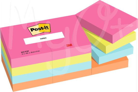 Post-it® Poptimistic, Foglietti Riposizionabili, 100 Fogli, Varie Dimensioni