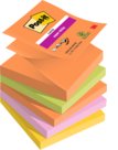 Ricariche di Foglietti Post-It® Super Sticky Z-Notes, Colori Assortiti, Confezioni da 5 Blocchetti, Boost (arancio, verde lime, rosa, giallo sole)