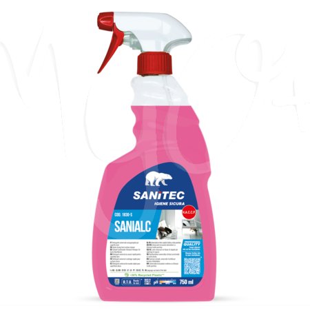 Detergente Sanialc, a Base Alcolica, Capacità 750 ml