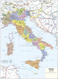 Carta Murale Scolastica, Italia, ITALIA politica/fisica