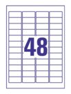 Etichette Adesive in Poliestere Bianco con Adesivo Rimovibile, 45,7mm x 21,2mm