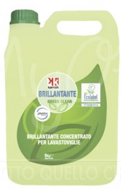 Green Clean Brillantante Ecolabel per Lavastoviglie, in Tanica da Kg 5, kg 5