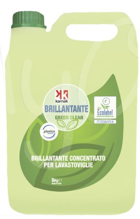 Green Clean Brillantante Ecolabel per Lavastoviglie, in Tanica da Kg 5