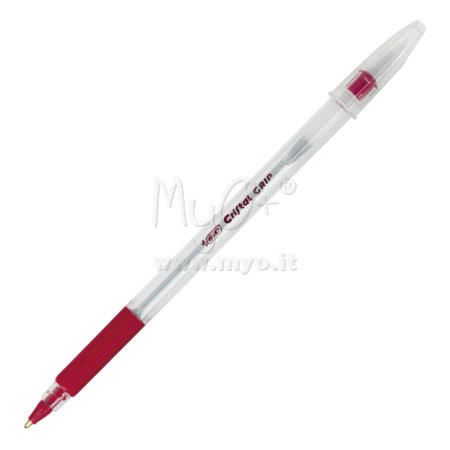 Penna Sfera Cristal Grip con Tappo, Disponibile in Diversi Colori  