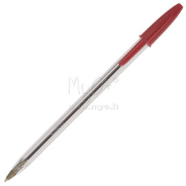 Penna a Sfera Cristal con Cappuccio Antisoffocamento nel Colore della Scrittura, rosso