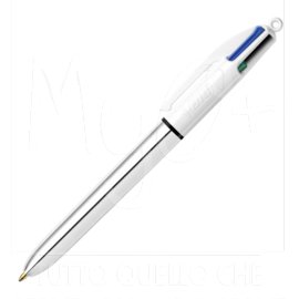 Penna Multifunzione a 4 Colori, Disponibile in Diverse Tipologie e Colorazioni, silver shine